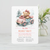 We Can Bearly Wait Teddybeer Uitnodiging (Staand voorkant)
