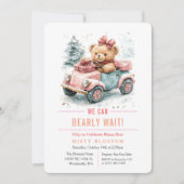 We Can Bearly Wait Teddybeer Uitnodiging (Voorkant)