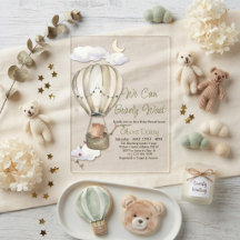 We Can Bearly Wait Teddydbeer Heet Lucht Ballon 