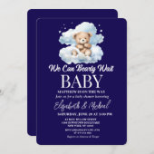 We Can Bearly Wait Theme Baby Shower Invitation Kaart (Voorkant / Achterkant)