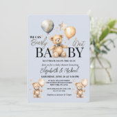 We Can Bearly Wait Theme Baby Shower Invitation Kaart (Staand voorkant)