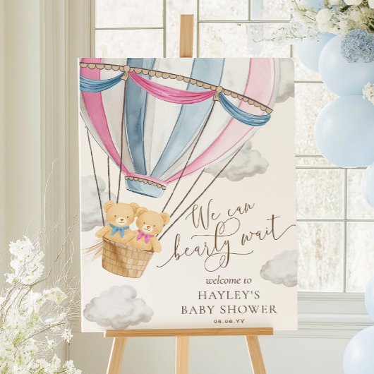 We Can Bearly Wait Tweeling Baby Borrel Poster