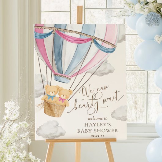 We Can Bearly Wait Tweeling Baby Borrel Poster