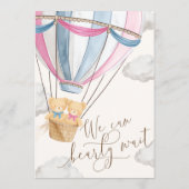 We Can Bearly Wait Tweeling Baby Shower  Menu (Achterkant)