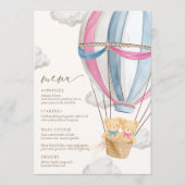 We Can Bearly Wait Tweeling Baby Shower  Menu (Voorkant)