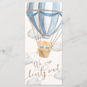 We Can Bearly Wait Tweeling Baby Shower  Menu (Achterkant)