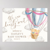 We Can Bearly Wait Tweeling Baby Shower Welkom Poster (Voorkant)