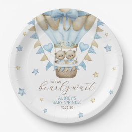 We Can Bearly Wait Tweeling Jongen Baby Sprinkle Papieren Bordje