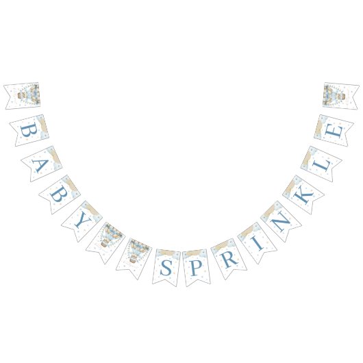 We Can Bearly Wait Tweeling Jongen Baby Sprinkle Vlaggetjes (Alle)