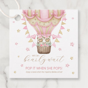 We Can Bearly Wait Twin Girl Pop It When She Pops Bedankjes Labels