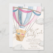 We Can Bearly Wait Twins Baby Shower Invitation Kaart (Voorkant)