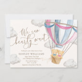 We Can Bearly Wait Twins Baby Shower Invitation Kaart (Voorkant)