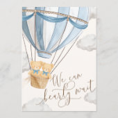 We Can Bearly Wait Twins Baby Shower Menu (Achterkant)