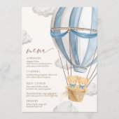 We Can Bearly Wait Twins Baby Shower Menu (Voorkant)