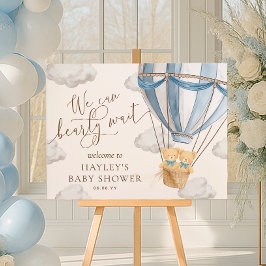 We Can Bearly Wait Twins Baby Shower Welcome Poster