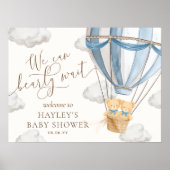 We Can Bearly Wait Twins Baby Shower Welcome Poster (Voorkant)