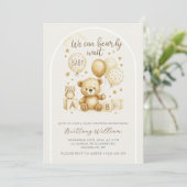 We Can Bearly Wait Uitnodiging Voor Baby Shower (Staand voorkant)