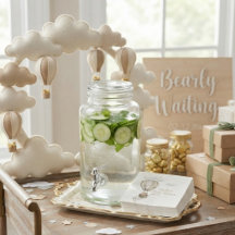 We Can Bearly Wait Waterverf Teddybeer Babyfeest