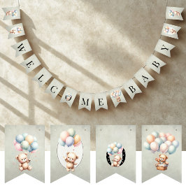 We Can Bearly Wait Welcome Baby Baby Shower Vlaggetjes