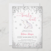 We Can Bearly Wait Winter Baby Shower Invitation Kaart (Voorkant)