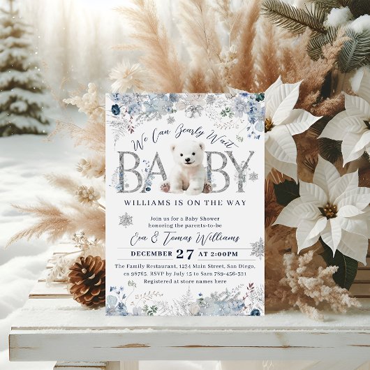 We Can Bearly Wait Winter Beer Baby Jongens Shower Kaart