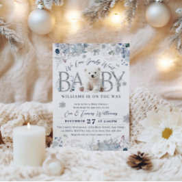 We Can Bearly Wait Winter Beer Baby Jongens Shower Kaart