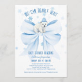 We Can Bearly Wait Winter Polar Bear Baby Shower Kaart (Voorkant)