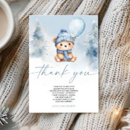We Can Bearly Wait Winter Teddy Bear Baby Shower Bedankkaart