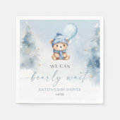 We Can Bearly Wait Winter Teddy Bear Baby Shower Servet (Voorkant)