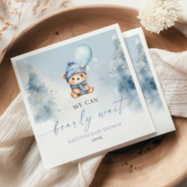 We Can Bearly Wait Winter Teddy Bear Baby Shower Servet
