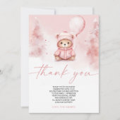 We Can Bearly Wait Winter Teddybeer Babyshower Bedankkaart (Voorkant)