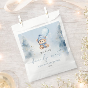 We Can Bearly Wait Winter Teddybeer Babyshower Bedankzakje