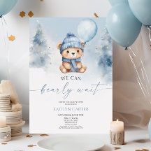 We Can Bearly Wait Winter Teddybeer Babyshower