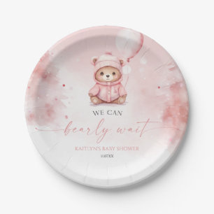 We Can Bearly Wait Winter Teddybeer Babyshower Papieren Bordje