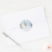 We Can Bearly Wait Winter Teddybeer Babyshower Ronde Sticker (Envelop)
