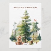 We Can Bearly Wait Woodland Baby Shower Invitation Kaart (Achterkant)