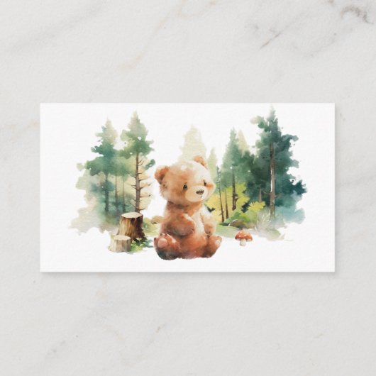 We Can Bearly Wait Woodland Diaper Raffle Cards Informatiekaartje (Achterkant)
