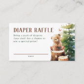 We Can Bearly Wait Woodland Diaper Raffle Cards Informatiekaartje (Voorkant)