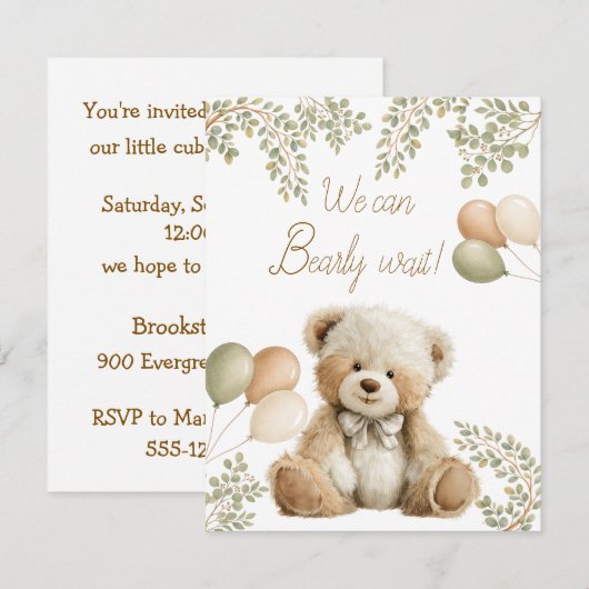 We Can Beary Wait Digitale Download Kaart (Voorkant / Achterkant)