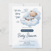 We Can Beary Wait - Schattige blauw Beer Baby show Kaart (Voorkant)