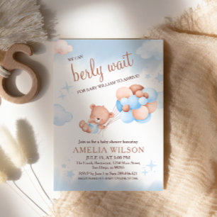 We Can Berly Wait Teddy Bear Ballonnen Pastel Baby Kaart