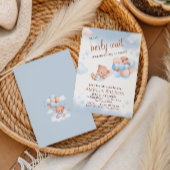 We Can Berly Wait Teddy Bear Balloons Pastel Baby  Kaart