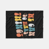 We Can Do Hard Things Motivational Teacher Wavy  Fleece Deken (Voorkant (Horizontaal))