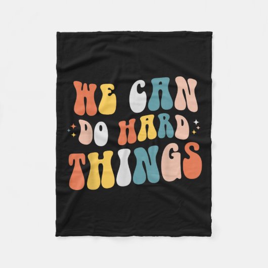 We Can Do Hard Things Motivational Teacher Wavy  Fleece Deken (Voorkant)