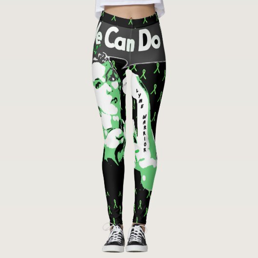 We Can Do It Lyme Bewustzijn Leggings (Voorkant)