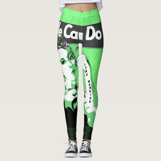 We Can Do It Lyme Bewustzijn Leggings (Voorkant)