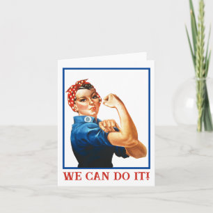 We Can Do It Rosie de Klinker Vrouwen Macht WWII  Feestdagen Kaart