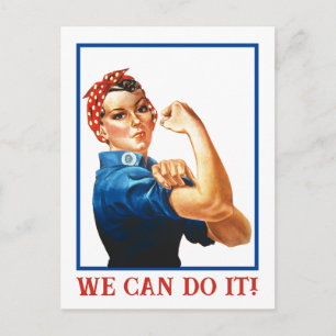 We Can Do It Rosie de Klinker Vrouwen Macht WWII  Uitnodiging Briefkaart