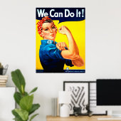 We Can Do It! Rosie de Klinknagel Poster (Thuiskantoor)