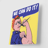 We Can Do It! Rosie the Riveter Remix Pop Art Vierkante Klok (Hoek)